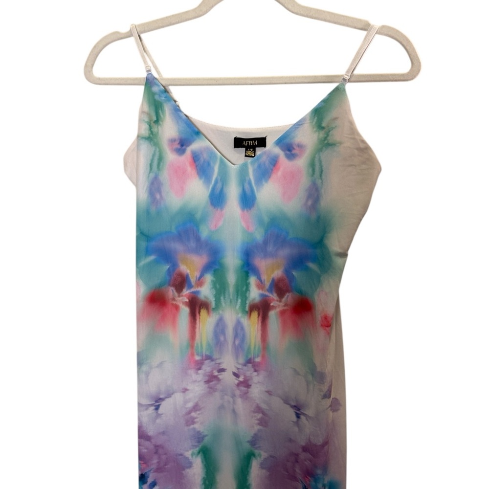 AFRM Multicolor Body-con Party Resortwear Maxi Slip Dress sz L - Picture 2 of 8